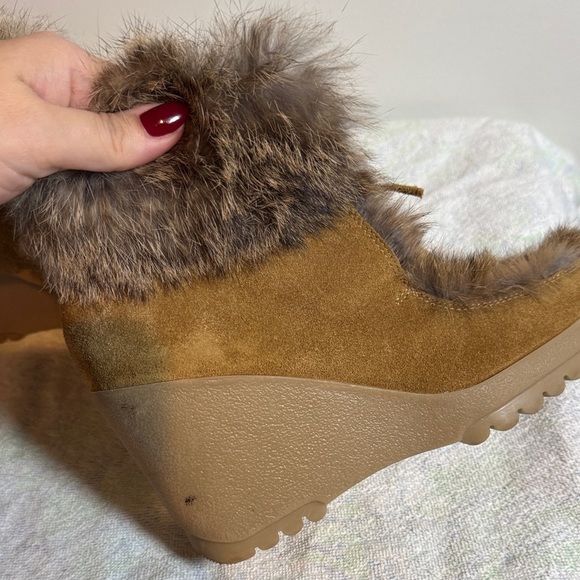 Coach kataya rabbit Fur-Trimmed Wedge Boots - Picture 8 of 9